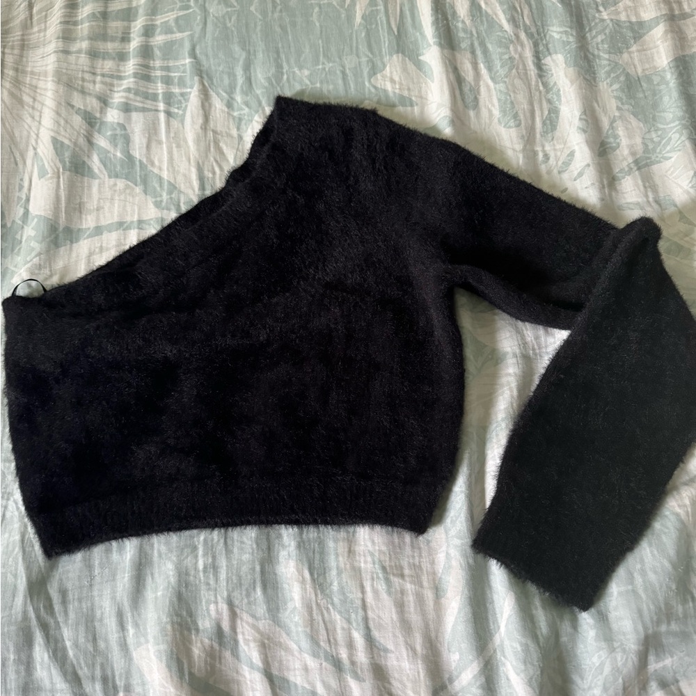 Fun fuzzy one shoulder crop top by Cotton Candy